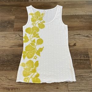 Free People floral white tank top M